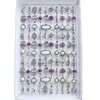 Anillos de Piedras Preciosas de Estilo Étnico de Lujo Ligero Europeo y Americano, Juego de Anillos Versátil Aleatorio Popular de Aleación Incrustada con Piedras Preciosas Transfronterizo