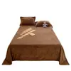 Sábana de Leche Espesa de Invierno Pieza Única Franela Coral Fleece Dormitorio Individual Doble 1.5m Funda Nórdica con Fleece Adicional Juego de Tres Piezas
