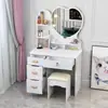 Tocador minimalista moderno para dormitorio, tocador pequeño con espejo para apartamentos de alquiler, escritorio de maquillaje de princesa