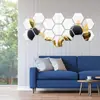 Comercio Exterior Más Vendido Pegatinas de Espejo Hexagonales Acrílicas Pegatinas de Pared Estéreo Pegatinas de Pared Estéreo para Sala de Estar Entrada de Esquina Personalizable