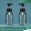 Em estoque frasco de mousse espumante 400ml transparente preto Redondo Oval frasco de álcool em gel PET sub-frasco espumante