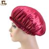Gorro redondo de encaje de seda de imitación, gorro de noche, gorro para quimioterapia, sombrero de salón de belleza TJM-250A