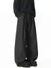 Pantalones de Rayas Negras Plisados con Diseño Estilo Old Money para Hombres y Mujeres, Marca de Moda Primavera y Verano Pantalones Casuales Holgados Hip-Hop