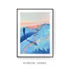 Pintura Decorativa Paisaje Isla de Pájaros al Atardecer Pintura Colgante Bosque Glory del Sol Francés Río Mural de Pared para Sala de Estar Dormitorio