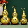 Nuevo Estilo Calabaza de Cobre Nafu Adorno para Sala de Estar, Adorno Artesanal Versátil de Feng Shui con Patrón Tai Chi, Artesanía de Metal