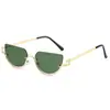 Gafas de sol con montura de metal europeas y americanas transfronterizas, gafas de sol ojo de gato con protección UV, gafas de alta gama, gafas para exteriores bloqueadoras de luz para hombres y mujeres