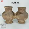 Vasijas de Cerámica Estilo Antiguo para Vino, Ollas, Jarras, Botellas de Fondo Puntiagudo, Tazones de Cerámica, Ollas de Cerámica de Colores con Patrón de Danza, Artículos Decorativos, Cerámica Negra Majiayao