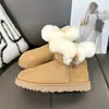 Botas de Nieve con Hebilla de Cuerno de Toro sobre Gamuza para Mujer, Suela Gruesa, Nuevo Estilo Invierno 2026, Piel y Piel Integradas, Botas de Algodón de Moda, Botas de Algodón Engrosadas