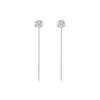 Brincos de Zircônia Vermelha Estilo Chinês com Cubo Mágico Geométrico Quadrado Tridimensional, Brincos Exquisitos de Bolinha Redonda Fechadura de Kongming