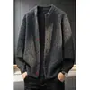 Novo Cardigã Suéter Casaco de Tricô Masculino Outono/Inverno Solto Casual Gola Redonda Estilo Preguiçoso Versátil Peça para Casal