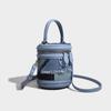 Diseño Nicho Costuras Denim Estilo Occidental Bolso Bucket 2024 Nuevo Casual Popular Versátil Bandolera Cruzada Bolso Pequeño