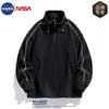 Sudadera de Terciopelo Ollie Conjunta de la NASA para Hombre Invierno Moda de Marca con Forro Polar Engrosada Chaqueta de Manga Larga Pesada Otoño Top para Hombre