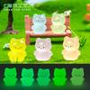 Micro-paisaje lindo gatito luminoso lindo grano paisajismo de jardín decoraciones diy accesorios mini escritorio pequeños adornos