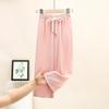 Pantalones de Niña Verano Delgados Pantalones de Seda Helada Pantalones Casuales de Verano para Niños Pantalones Rectos para Niños Grandes para Mujer Pantalones de Pierna Ancha