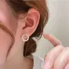 Pendientes de Clip de Lujo Ligero Estilo Hong Kong sin Agujeros para Orejas Pendientes Geométricos de Perla y Camelia para Mujer Sentido Avanzado Simples Elegantes Pendientes Versátiles