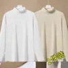 Ropa interior térmica con forro de terciopelo, engrosada y cálida, camiseta base unisex con cuello semi-alto, camiseta de manga larga de color liso, top de otoño