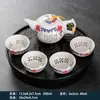 Conjunto de Chá Kung Fu com Bandeja, Conjunto Pequeno Portátil com Uma Bule e Quatro Xícaras para Casa, Dormitório, Hotel e Recepção de Convidados