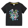 2026 Nuevo Comercio Exterior Transfronterizo Minecraft Algodón Verano Niños Manga Corta Niños Camiseta Delgado Camiseta Superior