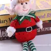 Decorações de Natal desenho animado elfo sentado de pernas compridas enfeites figuras de casal decorações de janela de casa mesa