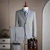Conjunto de Terno Masculino Fino de Verão, Tamanho Grande, Profissional de Negócios Estilo Italiano Acabamento de Alto Padrão, Padrão Olho de Pássaro, Terno Casual para o Dia a Dia