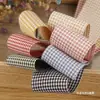 Cinta de Lona de Algodón y Lino a Cuadros Coreana de 1/4/2.5cm Cinta para Lazos Hechos a Mano DIY Cinta para Accesorios de Ropa