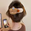 Pinza de Pato de Felpa para Otoño Temprano Pinza Grande para el Cabello Pinza Trasera para el Cabello de Mujer Pinza de Una Sola Palabra de Alta Gama Pinza de Tiburón Accesorios para el Cabello