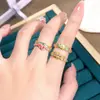 Nuevo Anillo Abierto de Esmalte Dopamina Estilo Chino Gota de Aceite Diseño de Nicho Lujo Ligero Anillo Francés de Gama Alta