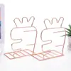 Sujetalibros de Arte en Hierro Estilo Nórdico de Fábrica Oro Rosa Creativo Metal Telescópico Soporte para Libros Estante de Almacenamiento de Escritorio