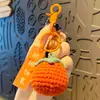 Chaveiro de Pelúcia Cartoon Persimmon Tricotado à Mão Acessório para Bolsa Pequeno Presente Atacado