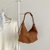 Nuevo Bolso de Ante de Gran Capacidad Estilo Coreano Retro Otoño e Invierno 2025 para Mujer, Bolso de Hombro y Axila Suave, Moda para Viajes Informales