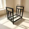 Estante de Almacenamiento de Leña de Acero al Carbono para Patio Exterior Estante para Pila de Leña para Chimenea Estante de Almacenamiento para Hogar para Fogata Interior