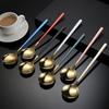 Cuchara coreana de acero inoxidable 304, cuchara de mango largo, cuchara para bibimbap, cuchara para helado, cuchara de postre, acero inoxidable, alto valor de color