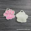 [Colgante Brillante de Huella de Perro Varios Tamaños] Colgante de Aleación con Gota de Aceite DIY Etiqueta para Mascota Pulsera Colgante de Joyería