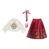Traje Tradicional Chino Tang de Manga Larga para Niñas, Estilo Nuevo Hanfu, Atuendo de Cultura China, Conjunto de Falda Mamian para Recitación, para el Festival del Medio Otoño