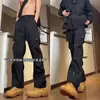 Calça de Trabalho American Style Amassada de Secagem Rápida Outono Inverno Esportes ao Ar Livre Casual Calças de Montanhismo Tendência Perna Reta Solta Calças Longas Tendência