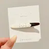 Grampo de cabelo elegante com bolinhas estilo coreano para franja, presilha lateral floral de luxo leve, acessório de cabelo tipo bobby pin
