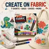 Marcadores de tela de 48 colores para pintura a mano DIY en tela, camisetas, bolsas de lona, bolígrafos de pintura textil, papelería para manualidades infantiles