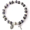 Pulseira Europeia e Americana Cruzada com Contas Transfronteiriças, Pulseira de Corda Elástica Moderna e Versátil, Presente de Aniversário para Homens e Mulheres