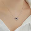 Collar Ojo del Diablo Nuevo Plata Esterlina S925 para Mujer Estilo Ojos Azules Oscuros de Alto Sentido Exquisito Collar Personalizado de Meteorito