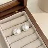 Pendientes Grandes de Perla Blanca Australiana Shijia para Mujer 2026 Nuevos Pendientes Sencillos con un Sentido de Elegancia y Lujo Ligero Sensación de Alta Gama Blanco Australiano