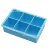 Bandeja de Gelo de Silicone de Grau Alimentício Mais Vendida da Amazon com 6 Compartimentos Molde de Silicone para Cubos de Gelo Quadrados Grandes em Estoque
