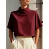 Camisa de verano nueva estilo chino con cuello alto para mujer europea y americana 2026, diseño único, adecuada para ir al trabajo, camisa elegante
