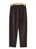 Pantalones harén para mujer de mediana edad, otoño 2026 nuevos pantalones casuales de lana ajustados de cintura alta versátiles, pantalones zanahoria