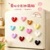 Imanes de nevera decorativos de corazón de gelatina coloridos magnéticos para tableros perforados, accesorios magnéticos 3D de corazón transparente estilo ins