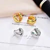 Brincos High-End de Luxo Leve Europeus e Americanos da Moda, Presilhas de Orelha Dupla Face com Cabeça de Cobra, Brincos Personalizados com Zircônia Microincrustada Diários para Mulheres