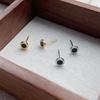 Aretes de botón de plata pura S999 con números romanos para mujer, nicho, ligeros, de lujo, moda, aretes para hombre, estilo europeo y americano, pequeños, personalizados