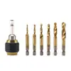 Máquina Três em Um para Perfuração, Rosqueamento e Escareamento com Haste Hexagonal com Broca Composta Espiral de Aço Rápido para Rosqueamento e Escareamento