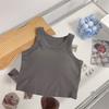 Ropa Interior de Verano de Color Sólido Sin Costuras para Mujer, Envoltura de Pecho con Almohadilla para el Pecho, Una Pieza, Ropa Exterior, Chaleco Casual Interior para Mujer