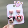 Brincos de Desenho Animado Coloridos Colar de Laço Colorido Conjunto de Pulseira Joias Brilhantes Joias Coloridas Mickey Conjunto de Cinco Peças