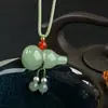 Pingente de Aventurina Cor Clara Natural com Buda Guanyin, Fechadura de Nuvem Auspiciosa, Pingente de Amuleto da Paz, Pingente de Água Clara de Aventurina